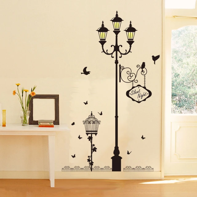 1 Set Pretty 3D Street Lamp Decorative Combination DIY Wall Sticker