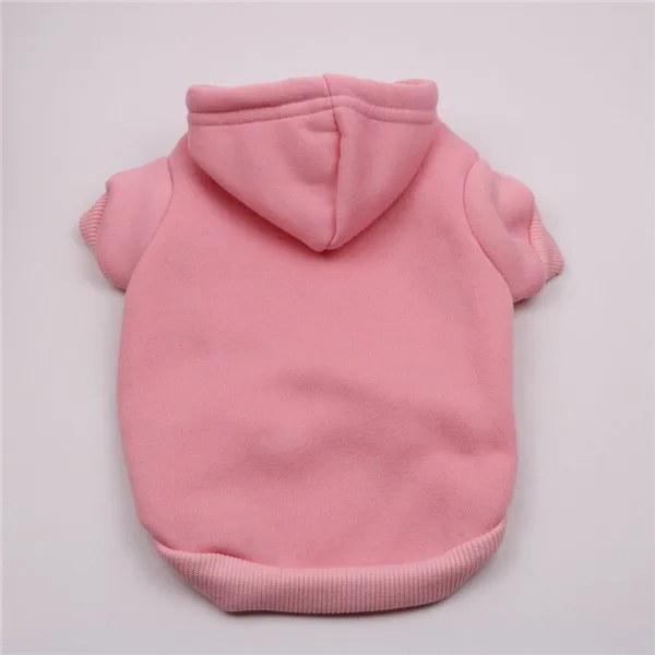 pink Для маленького, небольшого питомца Повседневное одежда с капюшоном Демисезонный классический Собака толстовки пальто однотонная милая собака щенок Толстовка костюмы 10A - Цвет: pink
