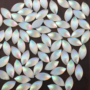 

BOLIAO AB Horse eye Shape Resin 40Pcs 7*14 mm (0.28*0.55 in) White Color Rhinestone Flatback Cell Phone Beauty Home Decor