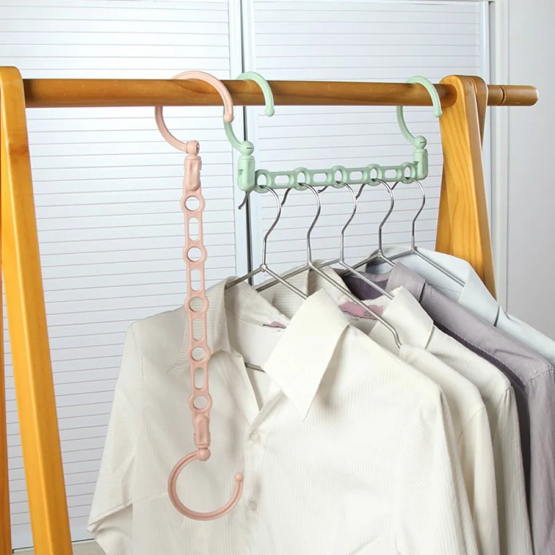 5Hole Magic Coat Hanger Multifunction Holder Clothes Organizer Folding