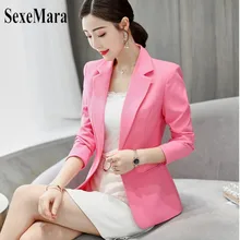 SexeMara 2019 Spring Autumn And New Solid Fashion Korean Version Of the Large Size Was Thin Suit Casual Ladies Wild Suit Coat