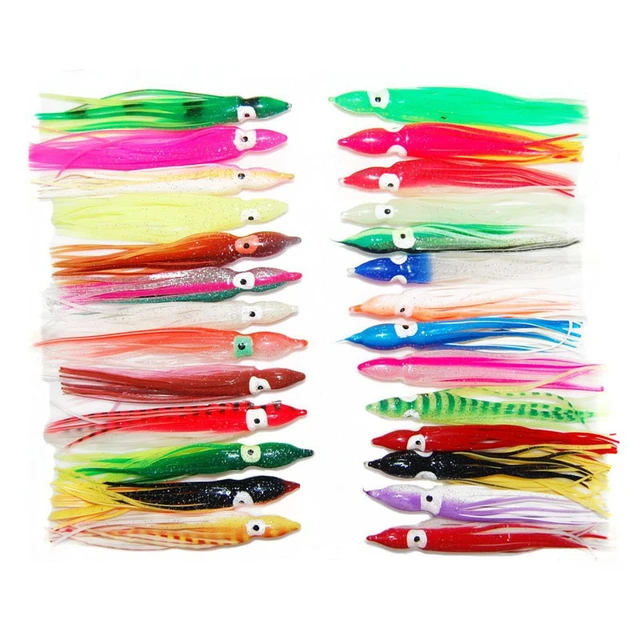 100pcs 10cm Mixed Color Soft Silicone Fishing Lures Plastic Octopus Squid  Skirt Fishing Lure Saltwater Octopus Bait For Fishing - AliExpress