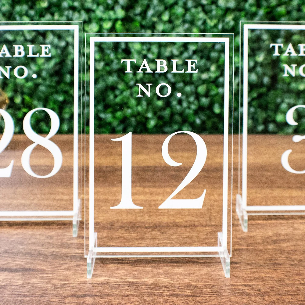 

Acrylic Table Number Table Numbers with Holders Wedding Table Number Calligraphy Wedding Signage Rustic Clear Acrylic Stand 3PCS