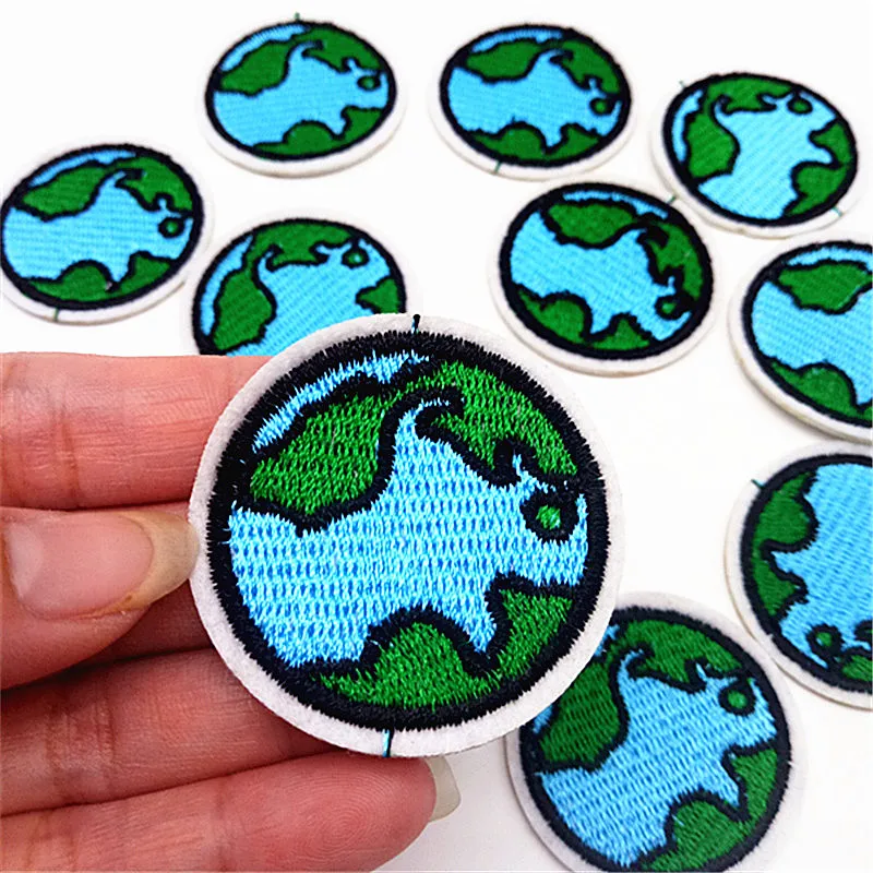 Wholesale 10Pcs Earth Embroidery Patches For Clothing Sewing