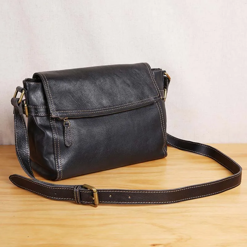 AETOO Original handmade vintage leather men's bag top layer leather shoulder Messenger bag British vegetable tanned skin