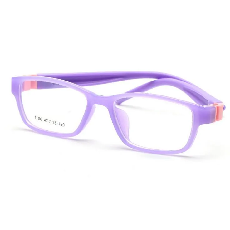 

Wholesales 1104 Kid Classic Hyperelastic Bendable TR90 Removeable Silicone Hinge Square Optical Glasses Frame For Kid Pupil 5pcs