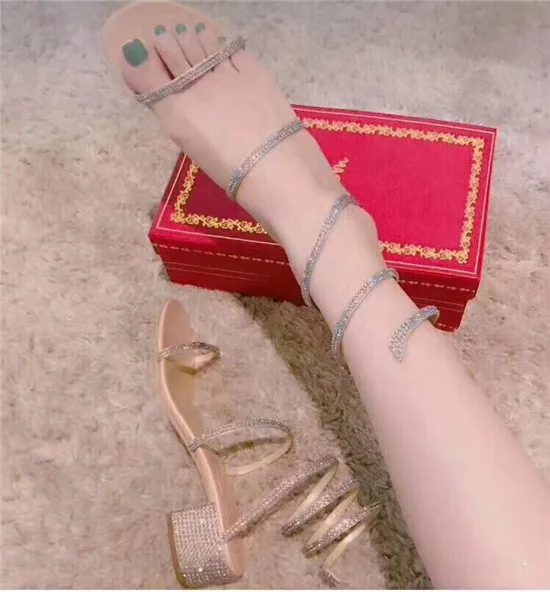 Fashion New Women Sandals Snake Style Crystal Strap Ankle Wrap Gladiator Sandals Women Summer Shoes Woman Boots Sandalias Mujer (1)