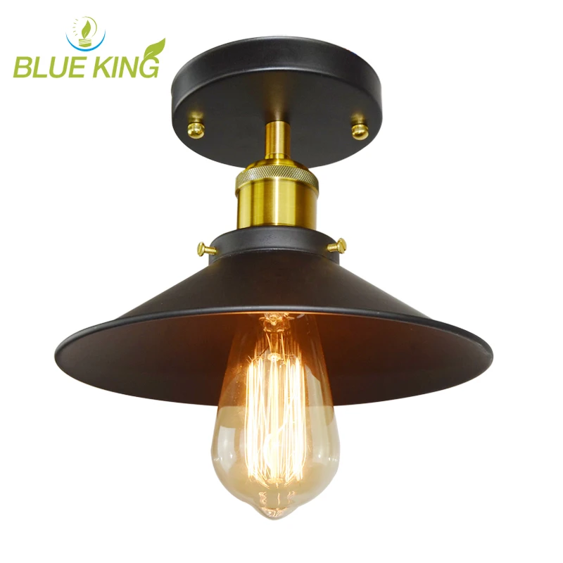 Blueking винтажные потолочные светильники Лофт металл черный E27 edison светодиодные