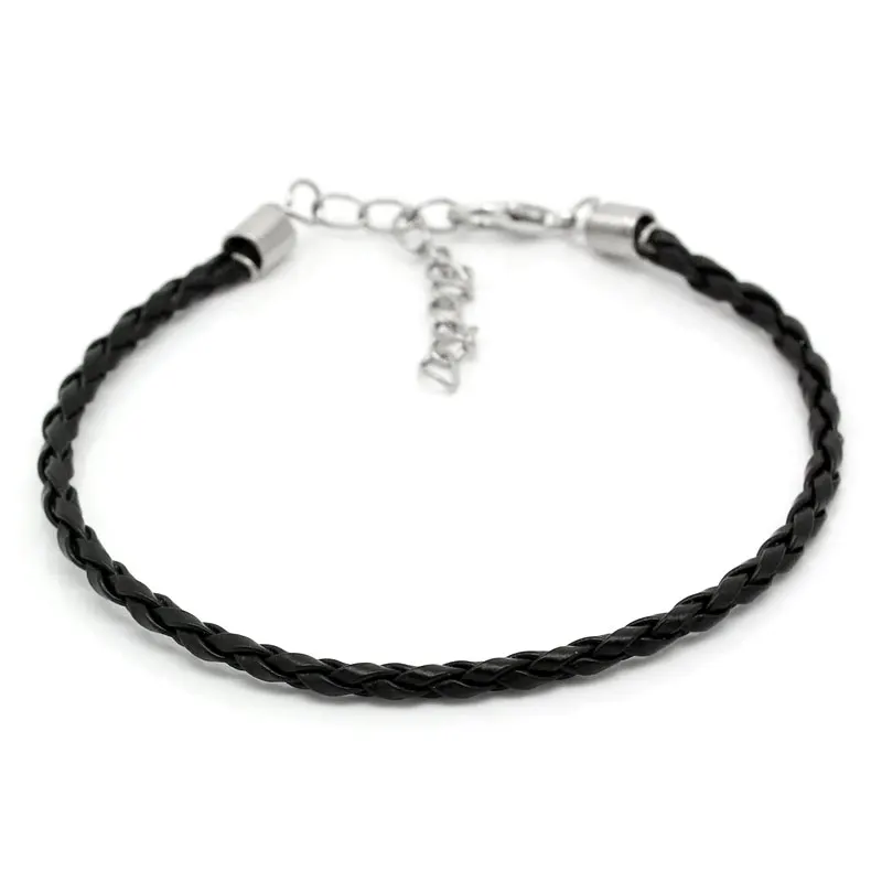 DoreenBeads,, кожаные браслеты из черного сплава, серебряный тон, застежка-лобстер, расширенная цепочка, браслеты для мужчин и женщин, 20,7 см, 3 шт