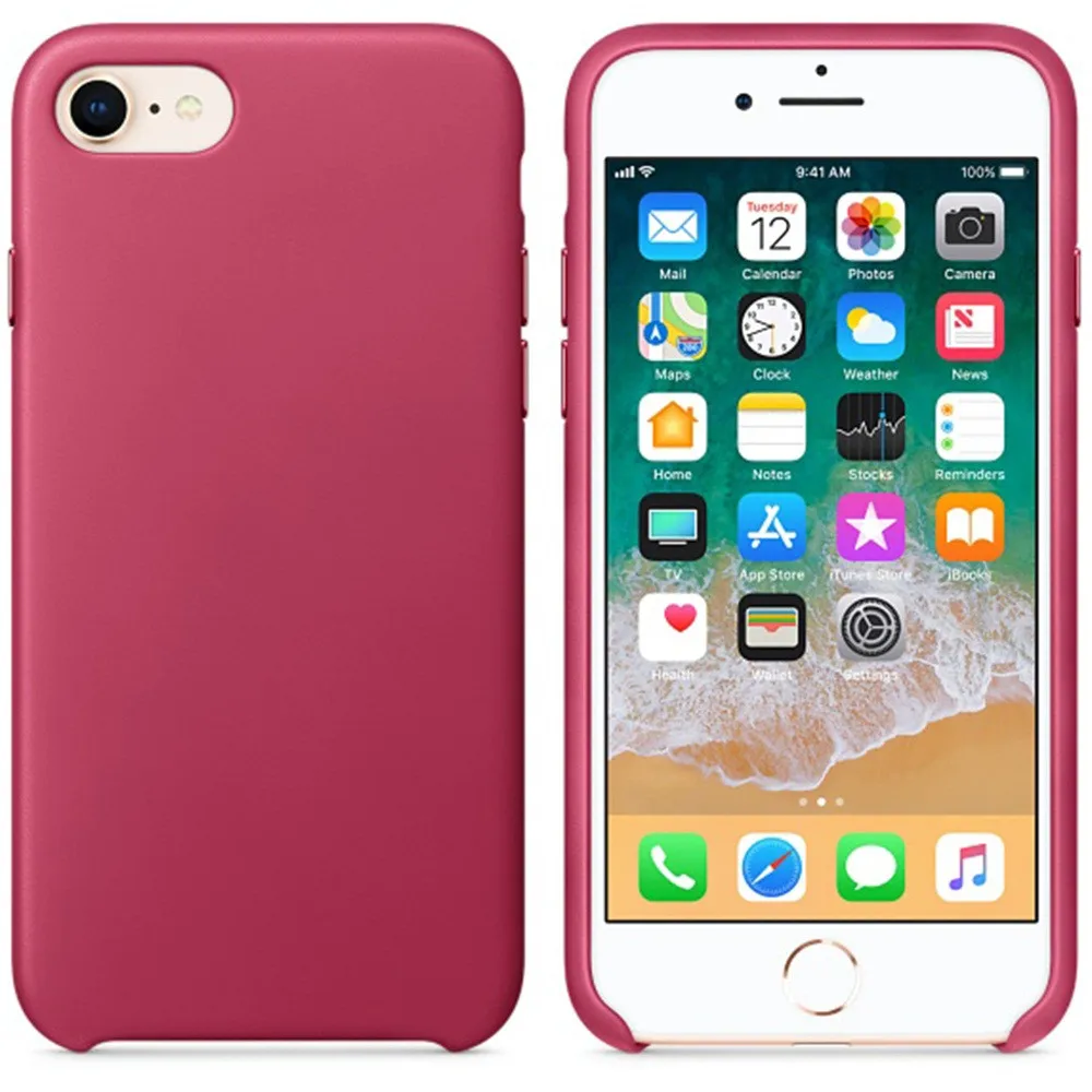 Del ультратонкий кожаный мягкий стильный защитный чехол для iPhone 8/7 4,7 дюймов td109 Прямая поставка - Цвет: Hot Pink