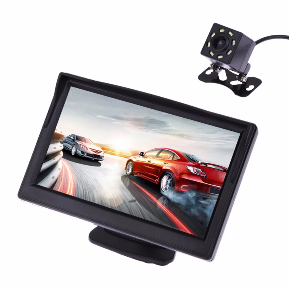 

5 Inch TFT LCD Rear View Display Monitor Waterproof Night Vision Reversing Backup Rearview Camera Quality Car Monitors NTSC PAL
