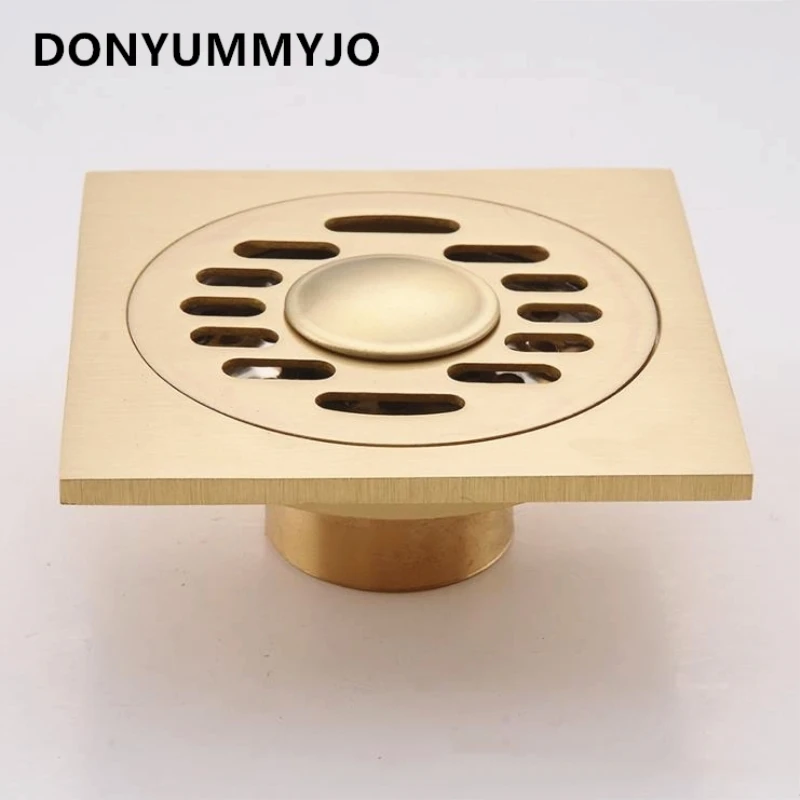 

1pc Kitchen Drain and Bathroom Shower Drain Floor Drain Waste Gold Shower Drainage 10*10cm Square Drain Shower Waste