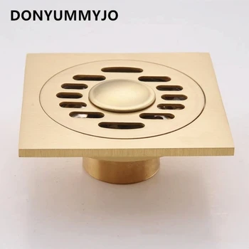 

1pc Kitchen Drain and Bathroom Shower Drain Floor Drain Waste Gold Shower Drainage 10*10cm Square Drain Shower Waste