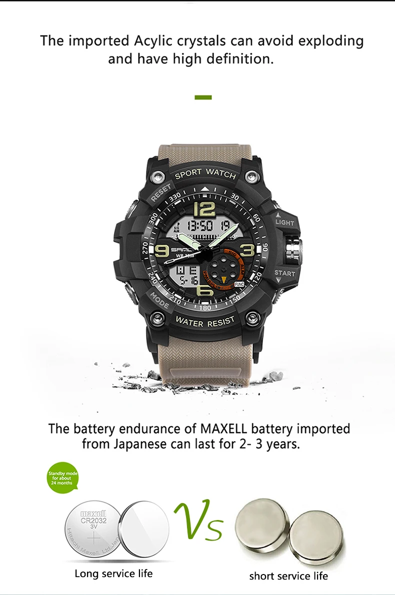 SANDA спортивные мужские часы Лидирующий бренд Роскошные военные кварцевые часы мужские водонепроницаемые S Shock наручные часы relogio masculino