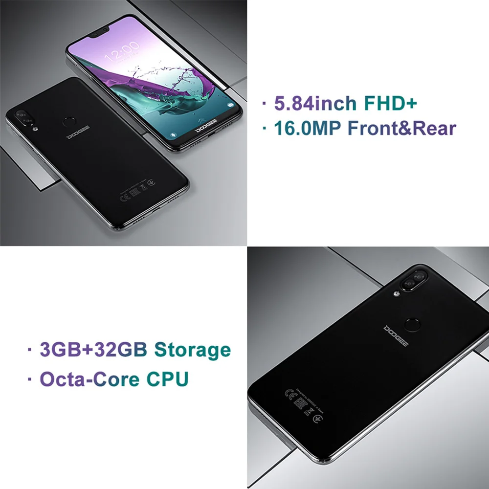 DOOGEE N10 смартфон с восьмиядерным процессором ОЗУ 3 ГБ ПЗУ 32 Android 8 1 диагональю 5 84
