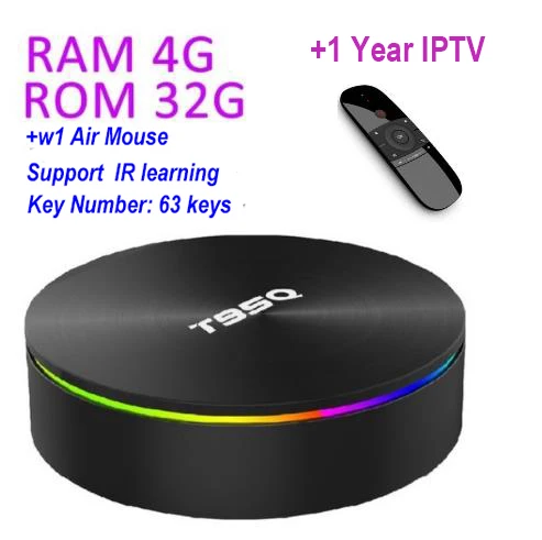 Популярный T95Q супер быстрый Android 8,1 Amlogic S905X2 Smart tv BOX Малайзия myip tv Сингапур IP tv индонезийская Австралия Southea - Цвет: 4G 32G W1 1Year iptv