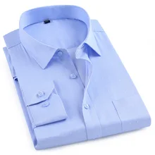 Мужской длинный рукав булавка-платье-рубашка в полоску патч нагрудный карман умный Повседневный обычный мужской формальный базовый дизайн топы офисные рубашки