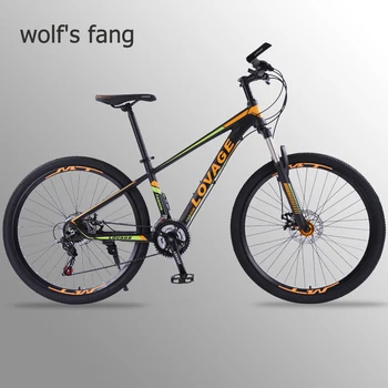 

wolf's fang Bicycle Mountain bike 27.5 Fat bike 21 Speed bicycles the road bike mtb Dual disc brakes of Free shipping Man