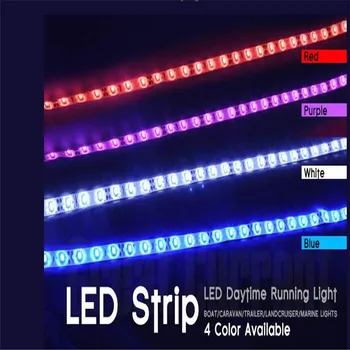 

Pair 12" 30cm 18 LED 3528 1210 SMD Strip Light Green Red White Blue Boat Accent Adhesive For Door Trunk Footwell Underbody DRL