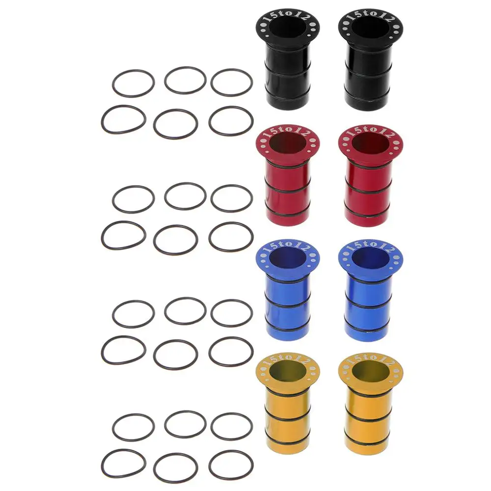 cheap 1 Set Hub Adapter Bicycle Conversion 15mm to 12mm Shaft Sleeve Axle Tube Repair Kit Tools Accessories Aluminum Alloy