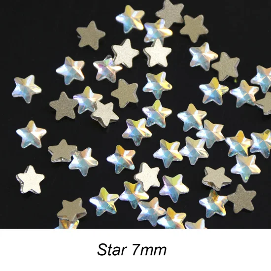 Полная красота 10 шт. AB красочный камень дизайн ногтей горный хрусталь хрустальные амулеты водослива/звезда/лошадь глаз Декор ногтей аксессуар CH059 - Цвет: Star 7mm