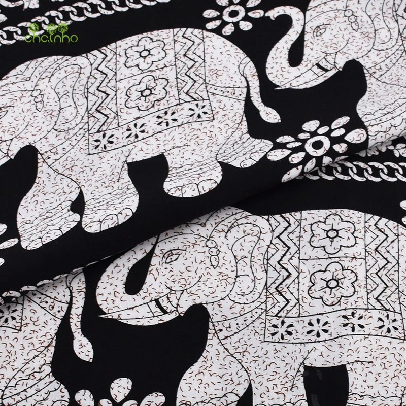 Серия Chainho, Elephant/Летняя одежда, хлопковая ткань/имитация шелка с принтом/для малышей и детей постарше, юбка/платье/рубашка, материал Pcc067