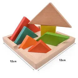 Tangram мультфильм 3D Magic Cube деревянные головоломки Детские Монтессори образования Деревянные Игрушечные лошадки дети EN Буа подарки детям Enfant