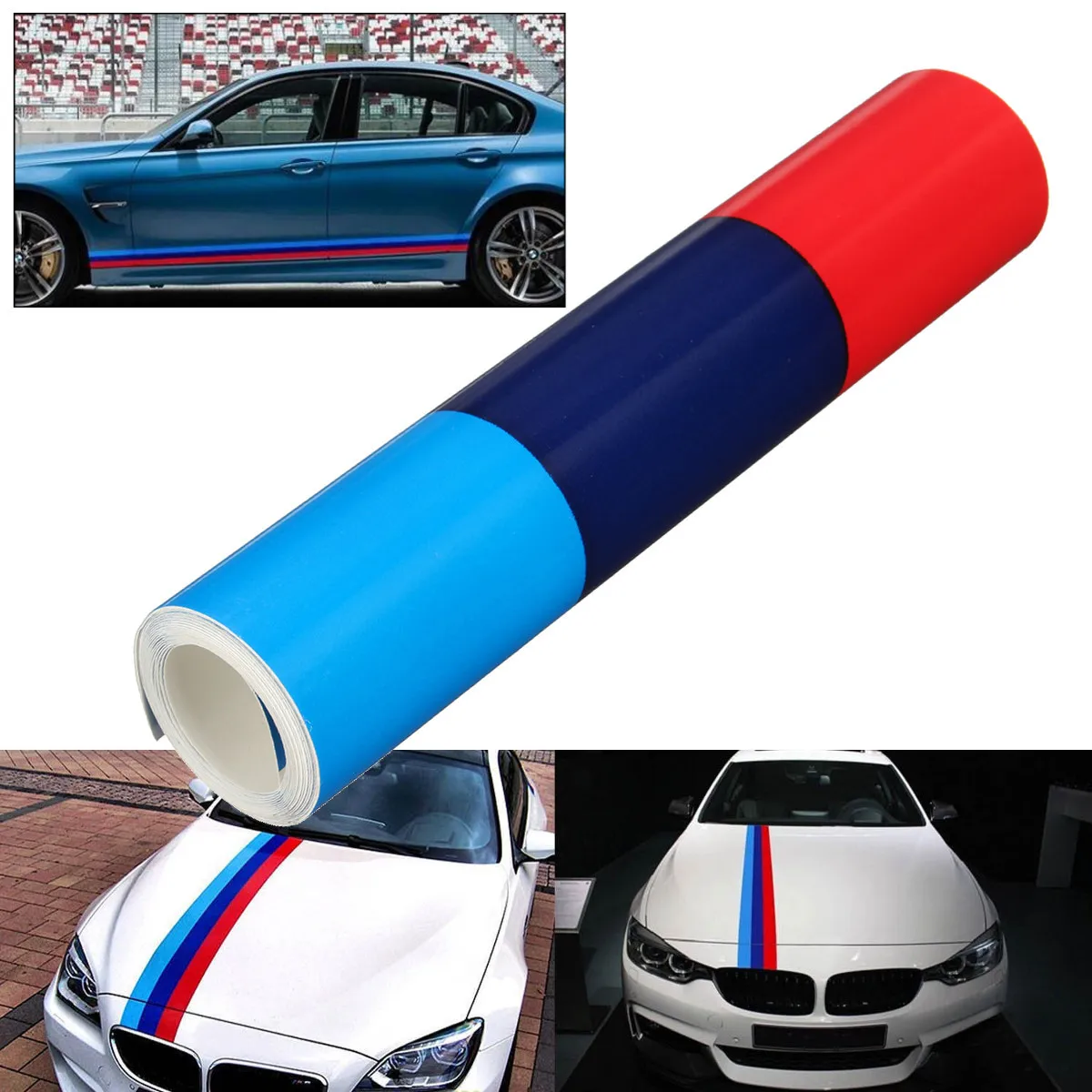 Французский флаг Полосатый капот автомобиля Мода 1,5 м автомобиль полосы ралли сторона капот гонки Мотоспорт виниловая наклейка наклейки декор для BMW