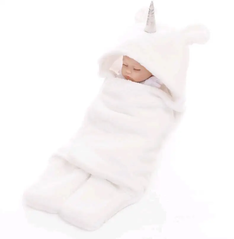 Одеяло для новорожденных девочек, мягкий плюшевый спальный мешок, детское Пеленальное Одеяло, теплая зимняя одежда для маленьких мальчиков, одеяло серого цвета - Цвет: 2