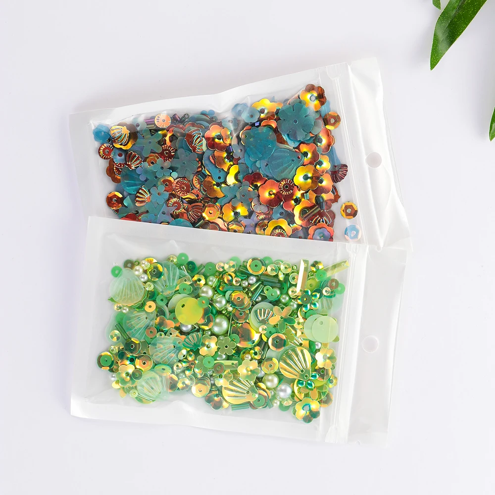 

Colorful DIY Sequin For Craft Mix Star Flower Shell Leaf Shapes Sequins Pearls Glass Seed Beads DIY Apparel Sewing & Fabric