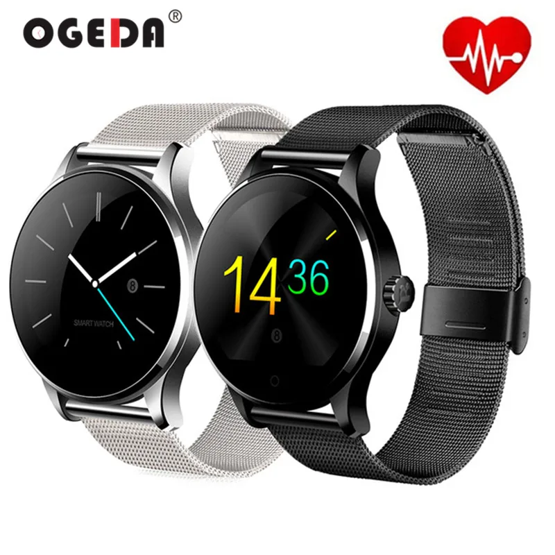 

OGEDA 2019 K88H Smart Watch 1.22 Inch IPS Round Screen Support Sport Heart Rate Monitor Bluetooth For Huawei Apple IOS Android