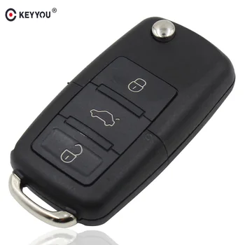 

KEYYOU 10X 3 Buttons Folding Filp Remote Control Key Shell Fob For Volkswagen VW Jetta Golf Passat Beetle Polo Bora Car Key Case