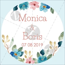 100 шт., 3-7 см, индивидуальный заказ, розовый цвет воды цветы свадебные наклейки, конфеты коробки для подарков этикетки