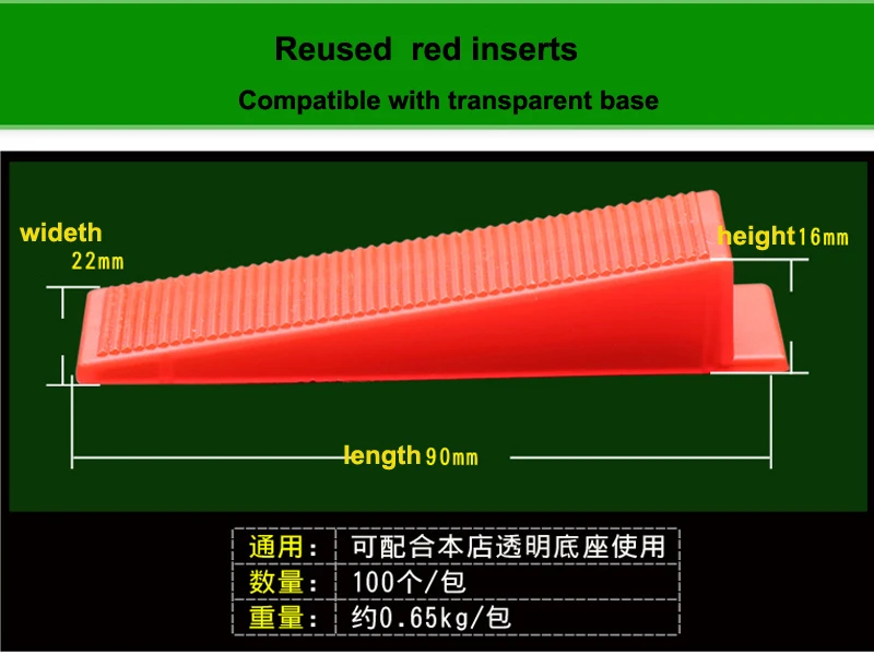 Шт. 100 шт. плитка выравнивания системы Красный Клин для плитки инструменты