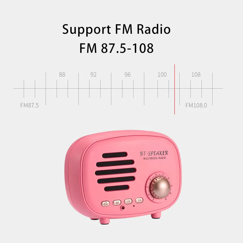 Классический ретро Мини Портативный беспроводной Bluetooth динамик бас с fm-радио TF карта/U диск Hands-free для смартфона