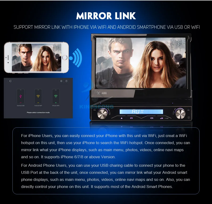 Sale 7" Android 9.0 Autoradio Single 1 Din In Dash Detachable Car Stereo GPS Sat Nav Bluetooth WIFI 4G Radio RDS BT DVD DVR OBD 7