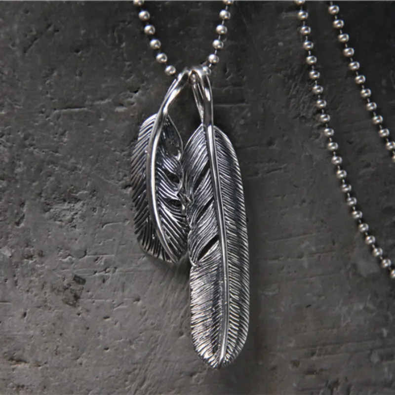 

Simple Classic Feather Necklace Pendant For Long Sweater Chain Statement Jewelry Choker Necklace Women Jewelry Accessory