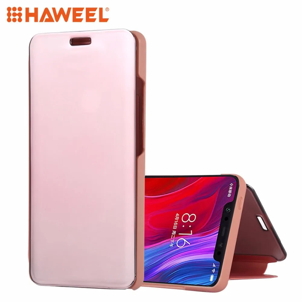 

HAWEEL Mirror Clear View Horizontal Flip PU Leather Case For Xiaomi Mi8 / Note5 pro / Redmi 5 Plus / Mi mix2 / iPhone XR / X
