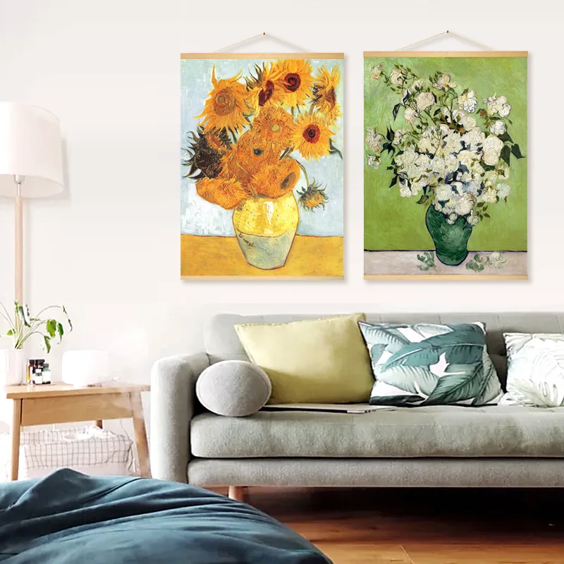 

Van Gogh Works Flower Hanging Scroll Painting Canvas Prints Wall Art Wall Pictures For Living Room Nordic Home Decor Vintage