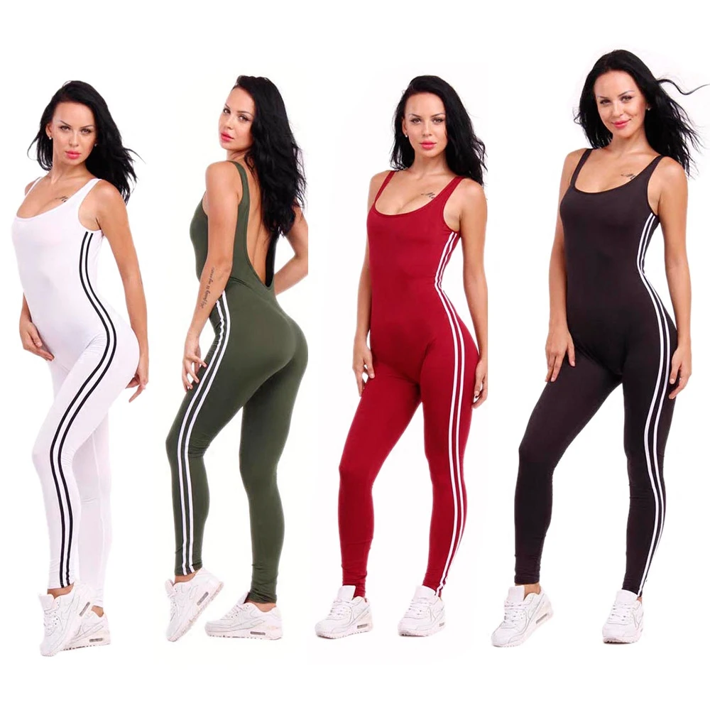 

Sexy Sport Yoga Set Sexy U-neck Backless Women Closed-Fitting Jumpsuit Gym Running Sport Wear Suit Workout Runniing Tights