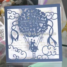 Новое поступление поделки из бумаги в сложенном виде карты Романтический тепловой аэростат с лазерными вырезами браслетов с синим морским камнем Свадебная пригласительная открытка индивидуальные имена