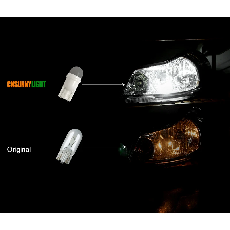 Cnsunny светильник 2 шт. T10 W5W светодиодный интерьер автомобиля светильник 3030 светодиодный указатель поворота 12V Клин Парковка Купол лампы с оригинальной Размеры белый 6000K