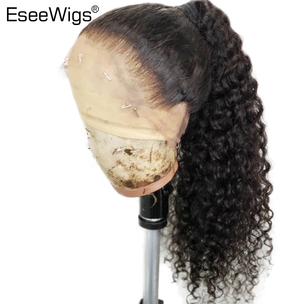 Curly Lace Front Wigs 150% Full Lace Wigs Brazilian Remy Hair Pre Plucked With Baby Hair All Around Natural Hairline Eseewigs