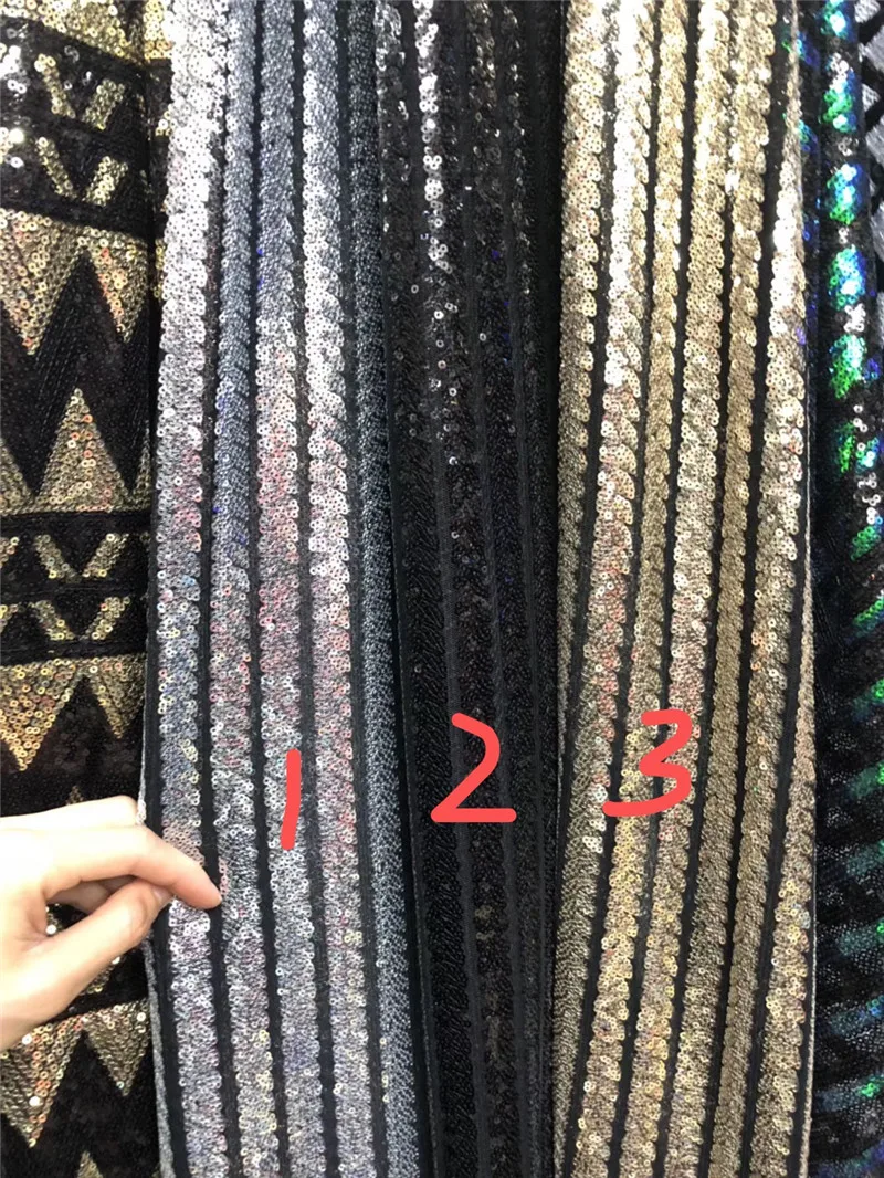 

Strip design tull net lace fabric with sequins JRB-3267 luxury romantic sequins lace for evening dress/fashion show