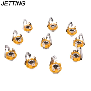 

JETTING Wholesale 10 Pcs Nickel 6.35mm 1/4 Inch Mono TS Panel Chassis Mount Jack Audio Female Connector Solder