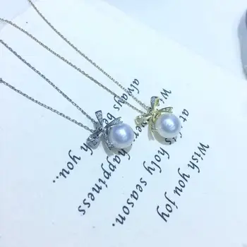 

925 Sterling Silver Pendant Component Findings Settings Women's Parts for Oyster Edison Pearl Coral Jade Beads Stones