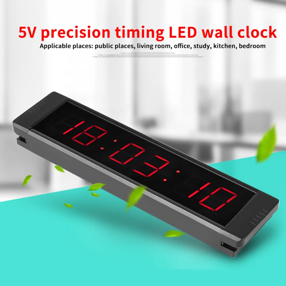 

Interval Timer Prescise Wall Clock LED Display Electronic Clock Stopwatch with Remote for Gym Fitness Training Tool