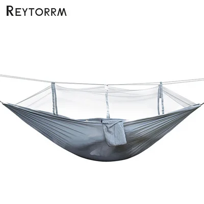 Camping Parachute Fabric Net Hammock Anti-Mosquito Hanging Hamak For Outdoor Patio Sleeping Hamac Swing Tree Bed Beach Chair 