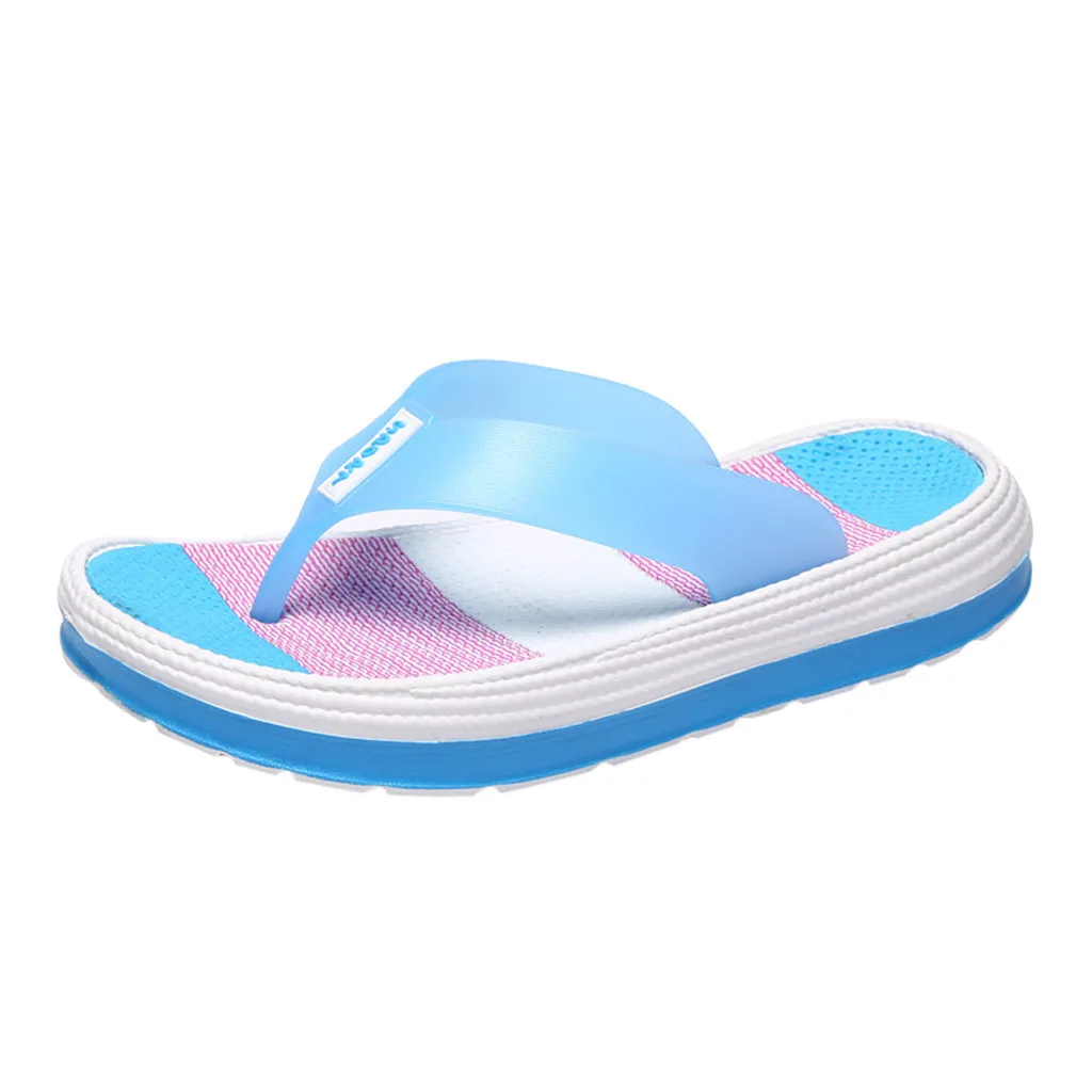 

SAGACE Women's Casual Flip-Flops Fashion Women's Soft Bottom Beach Shoes Flat Clip Toe Rainbow Flip-Flops Slippers Fe11