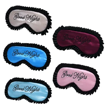 

Soft Smoothy Lace Embroidered Beauty Shade Goggles Comfortable Imitation Silk Satin Sleeping Mask word Eye Cover Embroidery